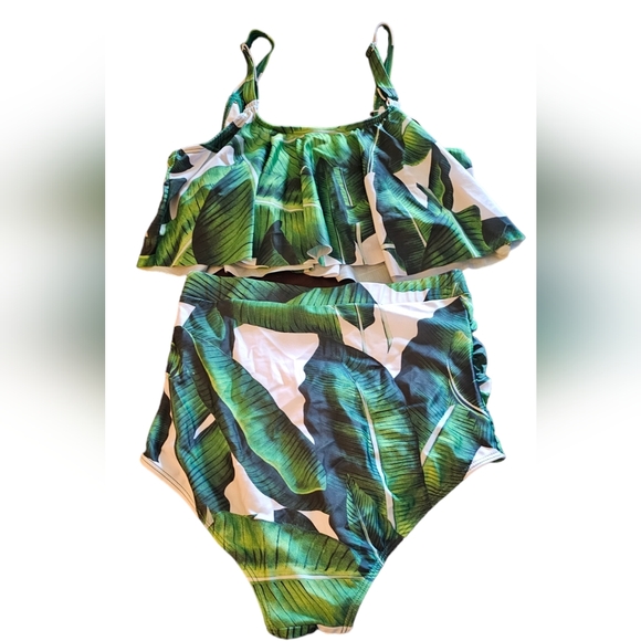 Avid Love. Women's 2 Piece Swimsuit. Palm Leaf Design. Size Medium. NWT. - Picture 4 of 8